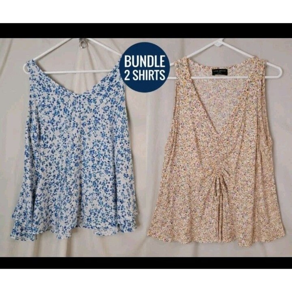 Lane Bryant Tank Top Bundle Womens 14 - 16 Floral Sleeveless Blouse Lot Summer